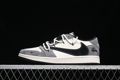 【380】[SJ0086-141]-[TRAVIS SCOTT X FRAGMENT DESIGN X AIR JORDAN 1 LOW OG SP WHITE/GREY/BLACK]-[36-45]