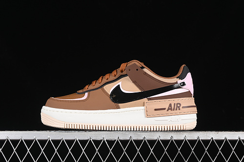 【280】[DZ1847-200]-[AIR FORCE 1 SHADOW LIGHT BRITISH TAN/PINK FOAM/HEMP/BLACK]-[WOMAN:35.5-40]