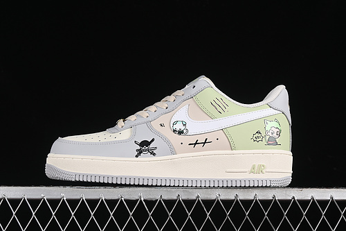 【320】[CJ0304-510]-[AIR FORCE 1 07 LOW THREE BLADE FLOW WHITE/GREY/GREEN/BEIGE]-[UNUISEX:36-45]