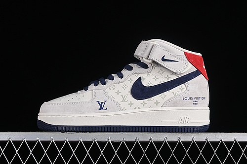 【280】[DQ7688-100]-[AIR FORCE 1 07 MID L*V GREY/BLUE/RED]-[WOMAN:36-39]-[MAN:40-45]