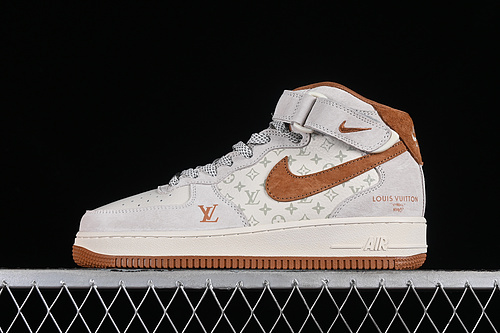 【280】[DQ7688-400]-[AIR FORCE 1 07 MID L*V GREY/BROWN/WHITE]-[WOMAN:36-39]-[MAN:40-45]