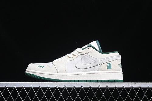 【380】[DM9188-009]-[AIR JORDAN 1 LOW BAPE WHITE/GREY/GREEN]-[WOMAN:36-39]-[MAN:40-45]