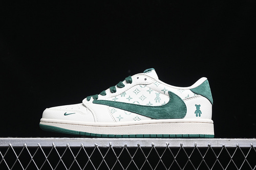 【360】[SJ2068-112]-[TRAVIS SCOTT X FRAGMENT DESIGN X AIR JORDAN 1 LOW OG SP WHITE/GREEN]-[36-45]