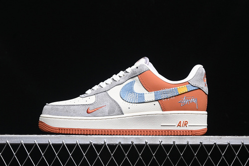 【340】[KK1988-025]-[AIR FORCE 1 07 LOW GREY/BROWN/BLUE/WHITE]-[WOMAN:36-39]-[MAN:40-45]