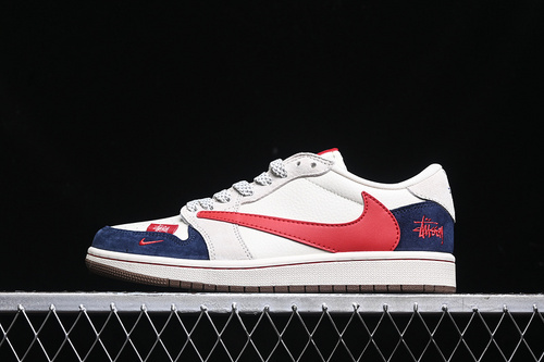 【360】[SJ2068-135]-[TRAVIS SCOTT X FRAGMENT DESIGN X AIR JORDAN 1 LOW OG SP WHITE/BLUE/GREY/RED]