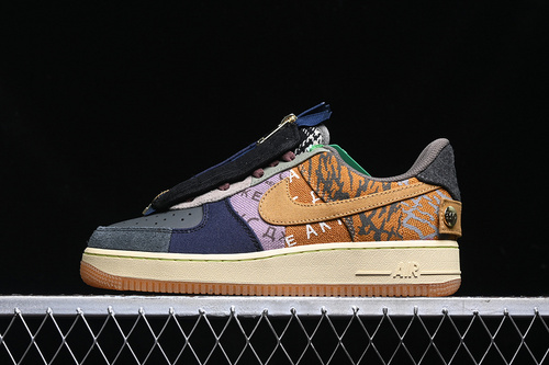 【340】[CN2405-900]-[TRAVIS SCOTT X AIR FORCE 1 LOW MULTI-COLOR/MUTED BRONZE/FOSSIL]-[UNISEX:36-46]