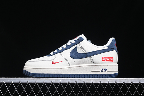 【340】[XZ3328-669]-[AIR FORCE 1 07 LOW SUPREME OFF WHITE/BLUE/RED]-[WOMAN:36-39]-[MAN:40-45]