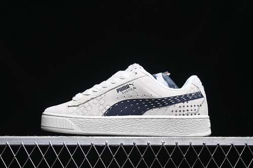 【240】[395777-02]-[PUMA SUEDE XL WARM WHITE/GREY/BLUE]-[WOMAN:36-39]-[MAN:40-45]