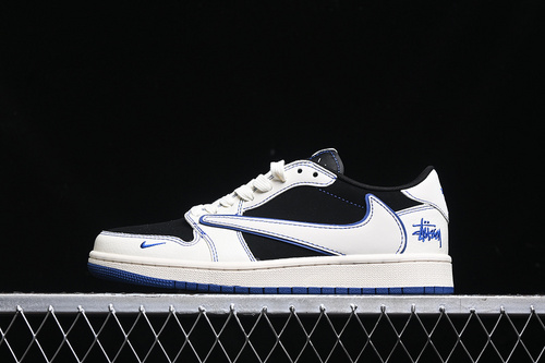 【360】[SJ2068-113]-[TRAVIS SCOTT X FRAGMENT DESIGN X AIR JORDAN 1 LOW OG SP WHITE/BLACK/BLUE]-[36-45]