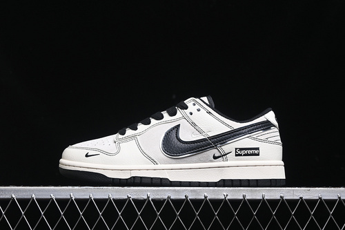 【360】[XX3186-302]-[SB DUNK LOW SUPREME WHITE/BLACK/SILVER]-[WOMAN:36-39]-[MAN:40-45]