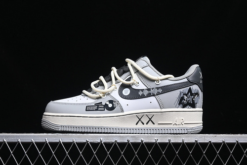 【340】[KS6896-666]-[AIR FORCE 1 LOW VINYL WHITE/GREY/BLACK]-[WOMAN:36-39]-[MAN:40-45]