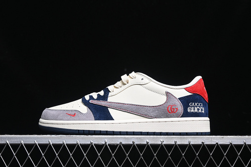 【360】[DM7866-039]-[TRAVIS SCOTT X FRAGMENT DESIGN X AIR JORDAN 1 LOW OG SP WHITE/GREY/RED/BLUE]