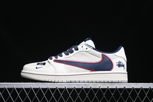 【360】[SJ2068-134]-[TRAVIS SCOTT X FRAGMENT DESIGN X AIR JORDAN 1 LOW OG SP WHITE/BLUE/RED]-[36-45]