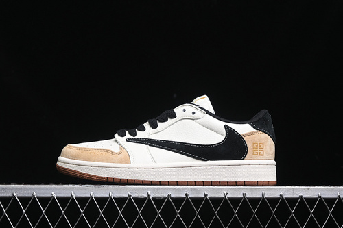 【360】[XS3086-005]-[TRAVIS SCOTT X FRAGMENT DESIGN X AIR JORDAN 1 LOW OG SP WHITE/BLACK/BROWN][36-45]