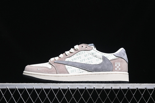 【360】[SJ2068-109]-[TRAVIS SCOTT X FRAGMENT DESIGN X AIR JORDAN 1 LOW OG SP WHITE/GREY]-[36-45]