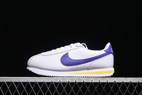 【220】[DM4044-106]-[CLASSIC CORTEZ LEATHER WHITE/VARSITY MAIZE/VARSITY PURPLE]-[UNISEX:35.5-45]