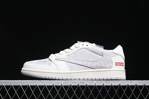 【380】[XS3086-004]-[TRAVIS SCOTT X FRAGMENT DESIGN X AIR JORDAN 1 LOW OG SP WHITE/GREY/RED]-[36-45]