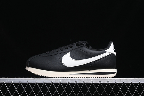 【220】[FB6877-001]-[CLASSIC CORTEZ LEATHER BLACK/SAIL/ALABASTER]-[WOMAN:35.5-39]-[MAN:40-45]