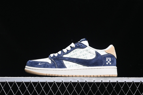 【360】[SJ2068-110]-[TRAVIS SCOTT X FRAGMENT DESIGN X AIR JORDAN 1 LOW OG SP WHITE/BLUE/KHAKI]-[36-45]