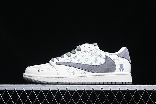 【360】[SJ2068-111]-[TRAVIS SCOTT X FRAGMENT DESIGN X AIR JORDAN 1 LOW OG SP WHITE/GREY]-[36-45]