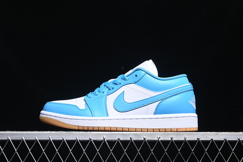 【260】[DC0774-104]-[AIR JORDAN 1 LOW WHITE/DARK POWDER BLUE/GUM LIGHT BROWN]-[UNISEX:36-46]