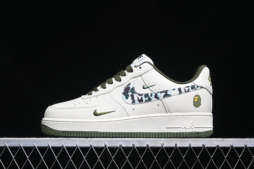 【340】[DF0188-012]-[AIR FORCE 1 07 LOW Bape OFF WHITE/GREEN]-[WOMAN:36-39]-[MAN:40-45]