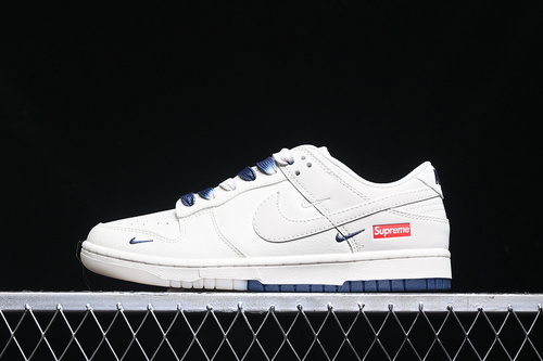 【360】[BB8675-110]-[SB DUNK LOW SUPREME WHITE/BLUE]-[WOMAN:36-39]-[MAN:40-45]