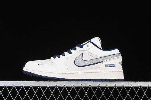【360】[XX3318-368]-[AIR JORDAN 1 LOW SUPREME WHITE/GREY/BLUE]-[WOMAN:36-39]-[MAN:40-45]