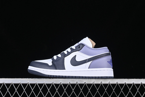 【260】[553558-145]-[AIR JORDAN 1 LOW WHITE/BLACK/PURPLE]-[WOMAN:36-39]-[MAN:40-46]