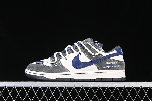 【380】[XS1186-100]-[SB DUNK LOW X SUPREME WHITE/BLUE/GREY]-[WOMAN:36-39]-[MAN:40-45]