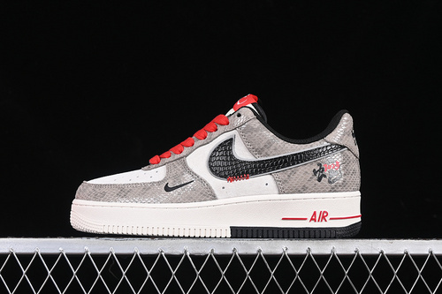 【340】[DM6688-009]-[AIR FORCE 1 07 LOW WHITE/BLACK/GREY/RED]-[WOMAN:36-39]-[MAN:40-45]