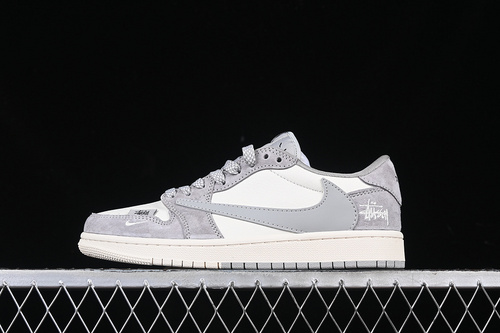 【360】[SJ2068-132]-[TRAVIS SCOTT X FRAGMENT DESIGN X AIR JORDAN 1 LOW OG SP WHITE/GREY]-[36-45]