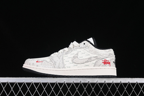 【360】[FC1688-200]-[AIR JORDAN 1 LOW WHITE/GREY/BLACK/RED]-[WOMAN:36-39]-[MAN:40-45]