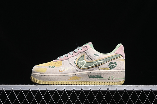 【340】[CD1212-777]-[AIR FORCE 1 07 LOW GREY/YELLOW/GREEN/PINK]-[WOMAN:36-39]-[MAN:40-45]