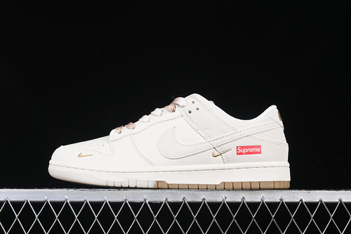 【360】[BB8675-111]-[SB DUNK LOW SUPREME WHITE/KHAKI]-[WOMAN:36-39]-[MAN:40-45]