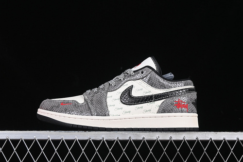 【360】[FC1688-202]-[AIR JORDAN 1 LOW WHITE/GREY/BLACK/RED]-[WOMAN:36-39]-[MAN:40-45]