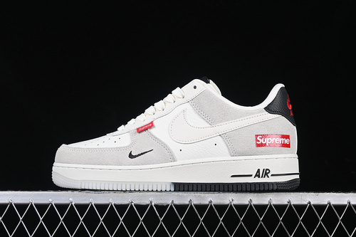 【340】[CH6336-517]-[AIR FORCE 1 07 LOW SUPREME WHITE/GREY/BLACK/RED]-[WOMAN:36-39]-[MAN:40-45]