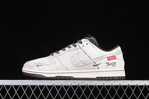 【360】[XS1086-018]-[SB DUNK LOW SUPREME WHITE/GREY/BROWN]-[WOMAN:36-39]-[MAN:40-45]