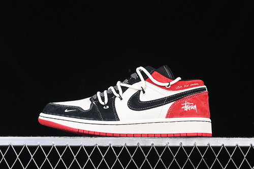 【380】[SJ9950-048]-[AIR JORDAN 1 LOW WHITE/BLACK/RED]-[WOMAN:36-39]-[MAN:40-45]