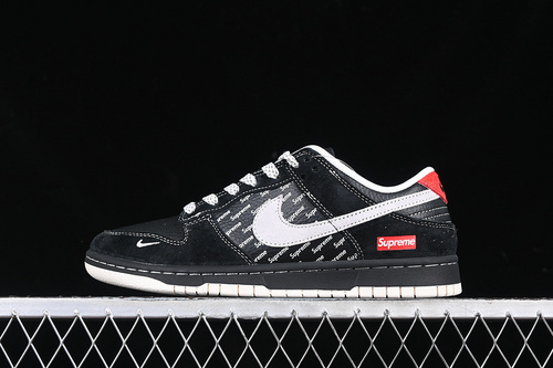 【360】[XS1086-011]-[SB DUNK LOW SUPREME BLACK/GREY/RED]-[WOMAN:36-39]-[MAN:40-45]