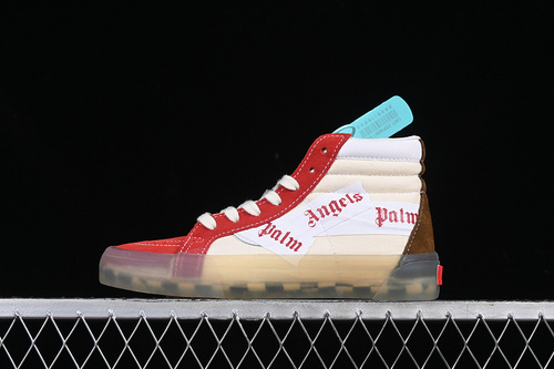 【260】[VN000CRPGRN]-[PALM ANGELS X VANS SK8-MID WHITE/RED/BROWN]-[WOMAN:35-39]-[MAN:40-44]