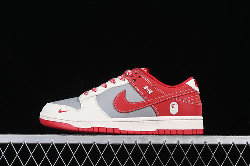 【360】[BB8969-008]-[SB DUNK LOW BAPE WHITE/RED/GREY]-[WOMAN:36-39]-[MAN:40-45]