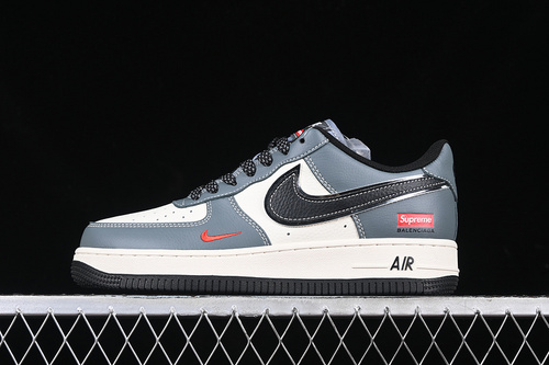 【340】[XZ6188-385]-[AIR FORCE 1 07 LOW SUPREME WHITE/GREY/BLACK]-[WOMAN:36-39]-[MAN:40-45]