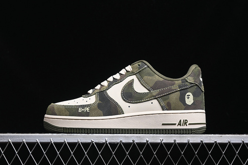 【340】[CH6336-509]-[AIR FORCE 1 07 LOW  BAPE WHITE/GREEN]-[WOMAN:36-39]-[MAN:40-45]