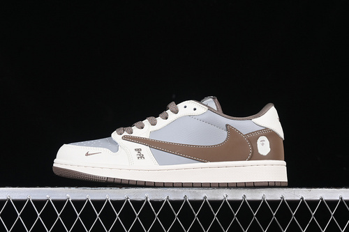 【360】[BB6511-627]-[TRAVIS SCOTT X FRAGMENT DESIGN X AIR JORDAN 1 LOW OG SP WHITE/GREY/BROWN]-[36-45]