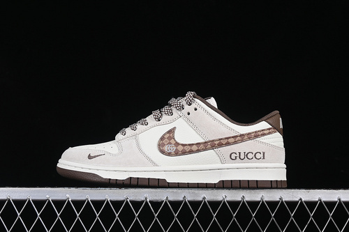 【380】[DJ2024-059]-[SB DUNK LOW WHITE/GREY/BROWN]-[WOMAN:36-39]-[MAN:40-45]