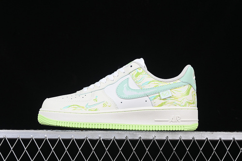 【340】[FB1893-555]-[AIR FORCE 1 07 LOW GREEN SNAKE WHITE/GREEN/BLUE]-[WOMAN:36-39]-[MAN:40-45]