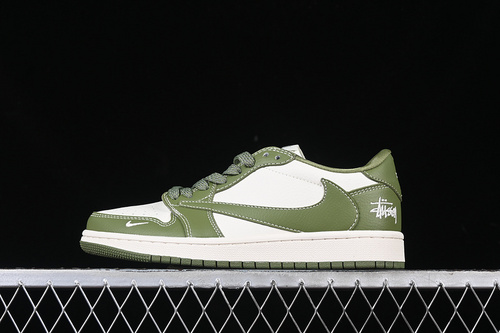 【360】[BB1199-201]-[TRAVIS SCOTT X FRAGMENT DESIGN X AIR JORDAN 1 LOW OG SP WHITE/GREEN]-[36-45]