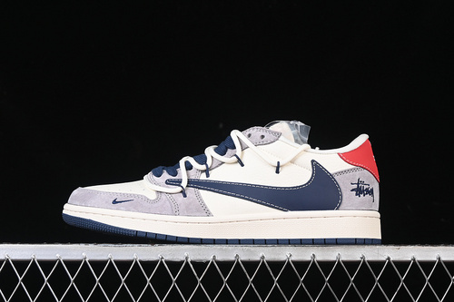 【380】[SJ0086-140]-[TRAVIS SCOTT X FRAGMENT DESIGN X AIR JORDAN 1 LOW OG SP WHITE/GREY/BLUE/RED]